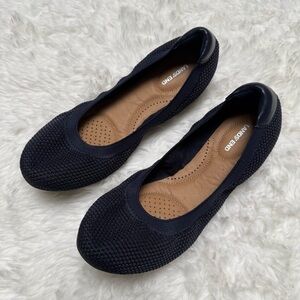 Lands End Navy Blue Ballet Flats Size 7